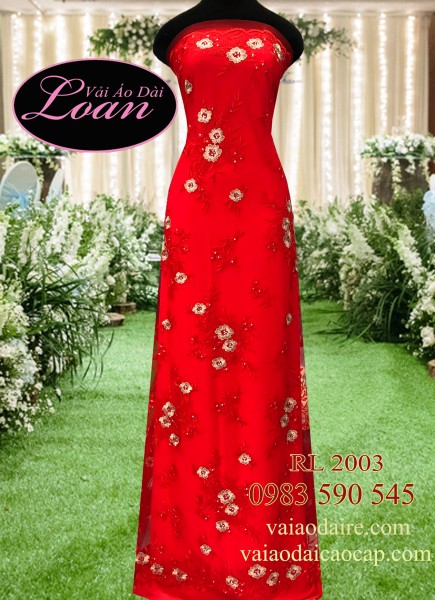 Vải áo dài cưới Ren-VCD15