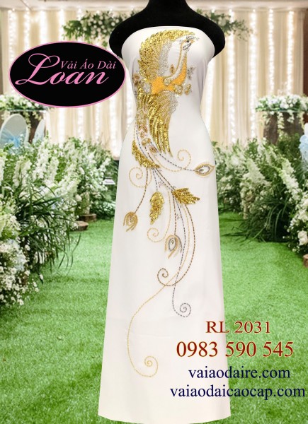 Vải áo dài cưới kết Phượng Hoàng-VCD20