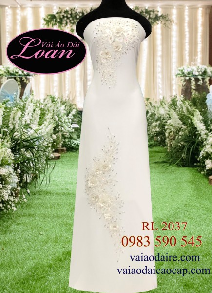 Vải áo dài cưới kết hoa-VCD27