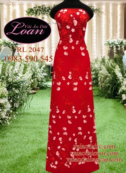 Vải áo dài ren cô dâu-VCD31